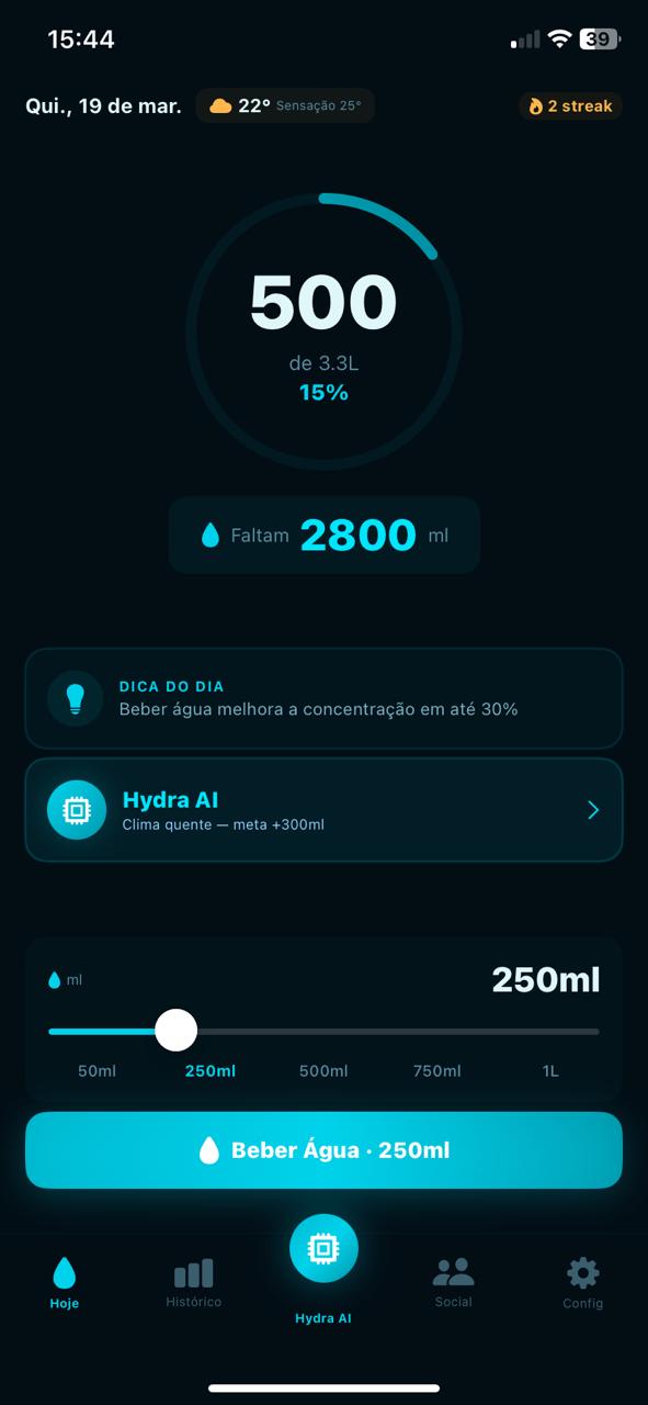 Drink Water AI - Tela Principal